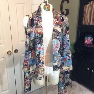 Accents by Lavello Black/Paisley Vest/Body Scarf